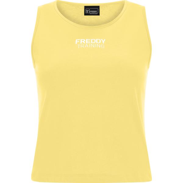 top Freddy giallo con stampe
