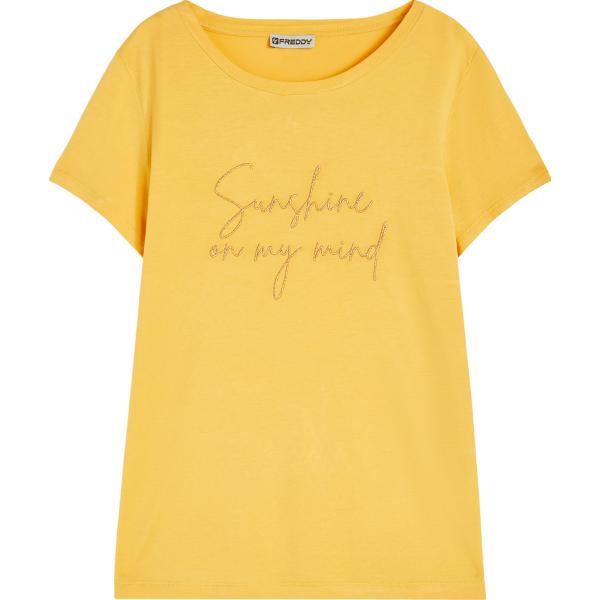 t-shirt Freddy arancione con stampe