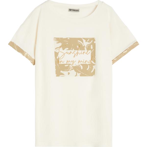 t-shirt Freddy bianco a fiori