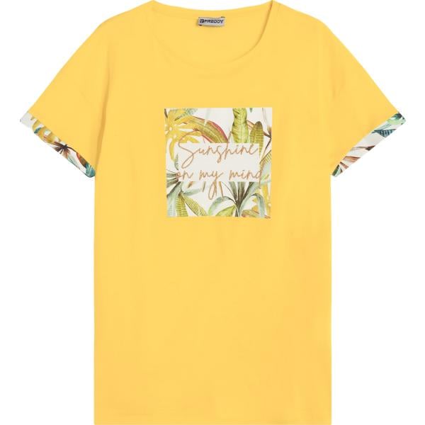 t-shirt Freddy giallo a fiori