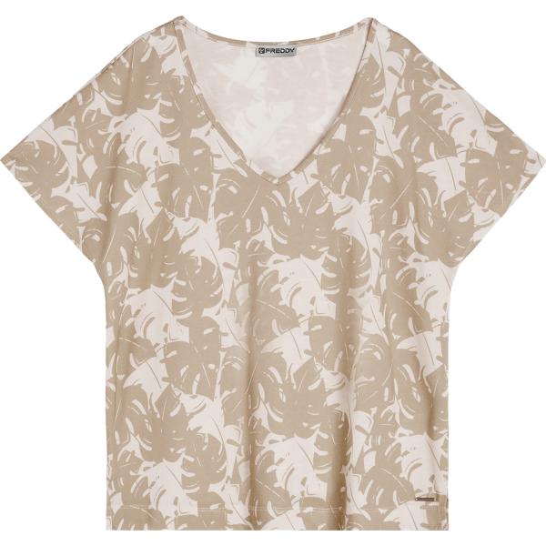 t-shirt Freddy marrone con stampe