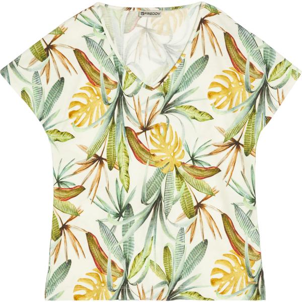 t-shirt Freddy bianco con stampe