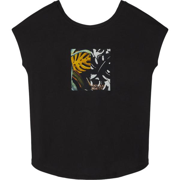t-shirt Freddy nero a fiori
