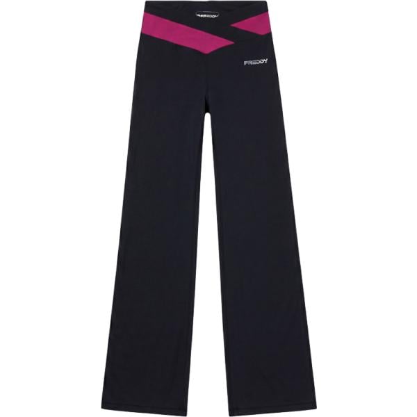 Leggings sportivo da donna in nero pece modellante a vita alta Freddy