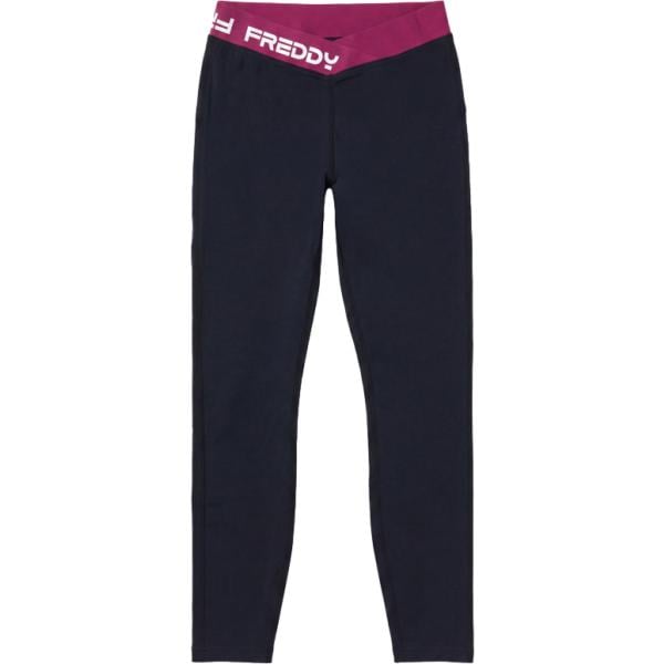 Leggings da donna in nero pece a vita alta Freddy