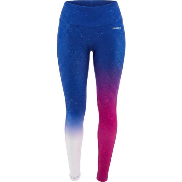 Leggings sportivo da donna in blu scuro con stampe a vita alta Freddy