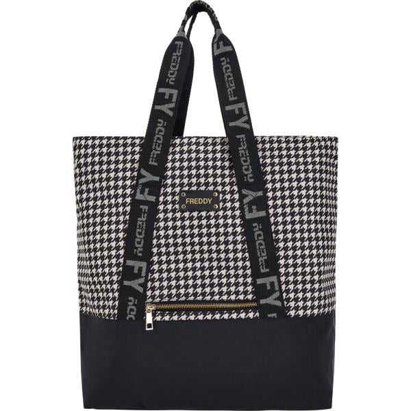 borse tote Freddy nero pied de poule