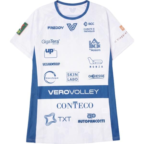 T-shirt da uomo in bianco neve lavorato a maglia con scollo a maniche corte Freddy