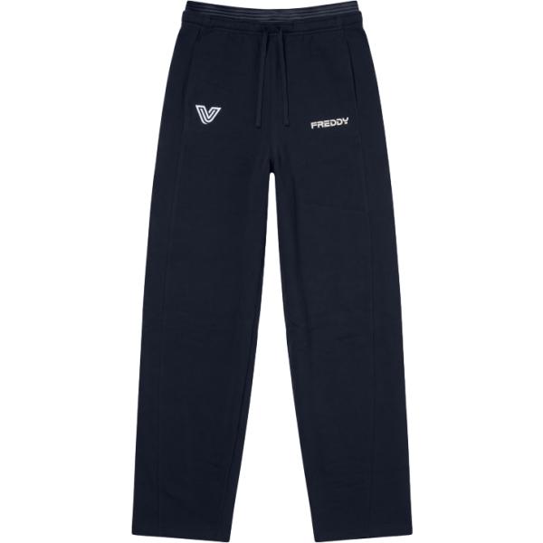 Pantaloni da donna in blu scuro con stampe con coulisse Freddy