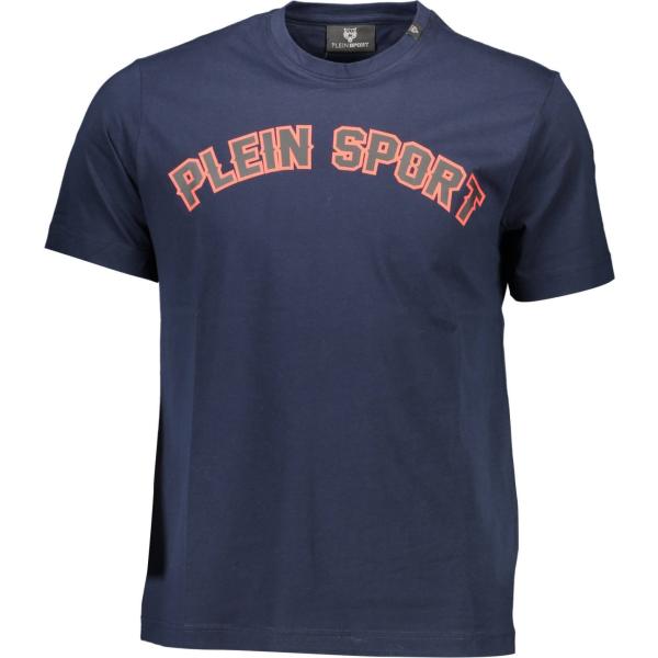 t-shirt Plein sport blu con stampe