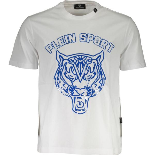 t-shirt Plein sport bianco con stampe