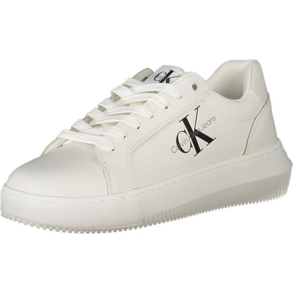 sneakers Calvin klein bianco con stampe