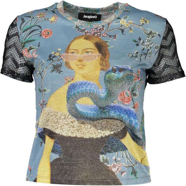 t-shirt Desigual verde con stampe
