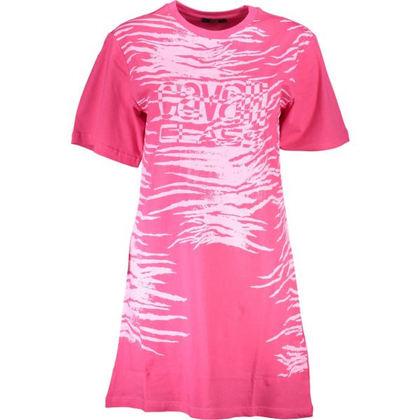 vestiti corti Cavalli class rosa con stampe