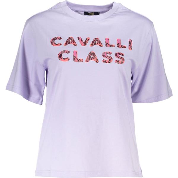 t-shirt Cavalli class viola con stampe
