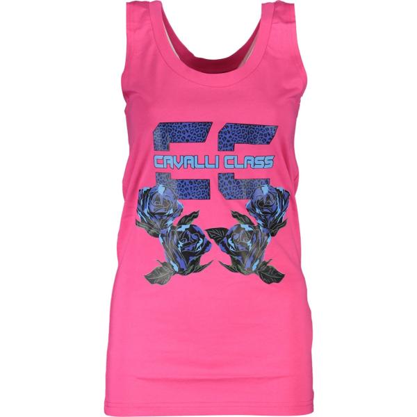 canottiere Cavalli class rosa con stampe