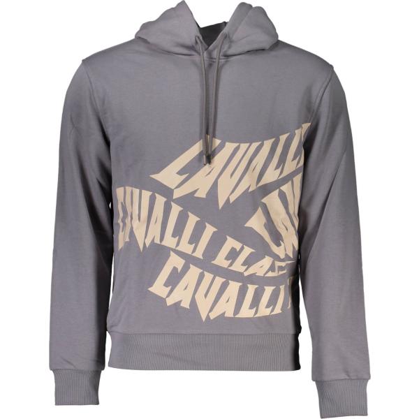 felpe con cappuccio Cavalli class grigio con stampe