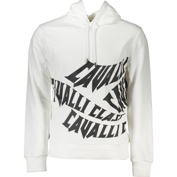 felpe con cappuccio Cavalli class bianco con stampe