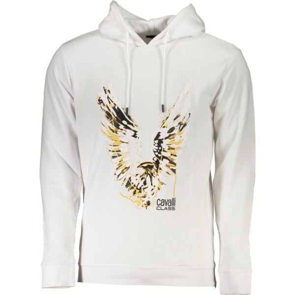 felpe con cappuccio Cavalli class bianco con stampe