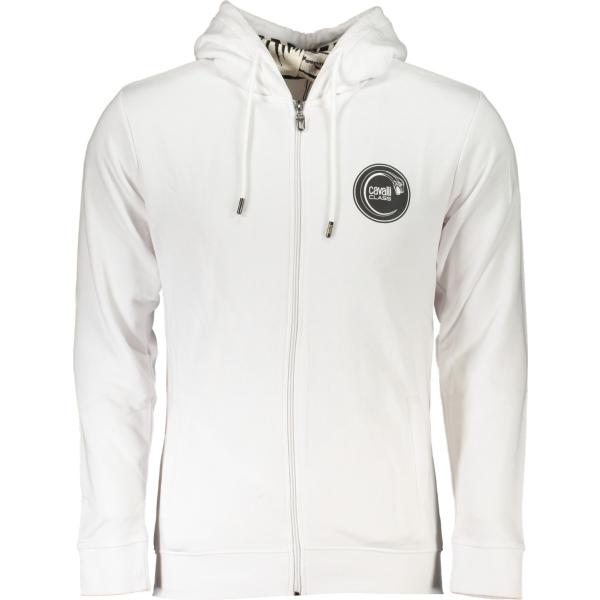 felpe con cappuccio Cavalli class bianco con stampe