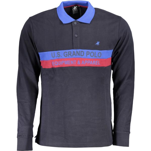 polo U.s. grand polo blu con stampe