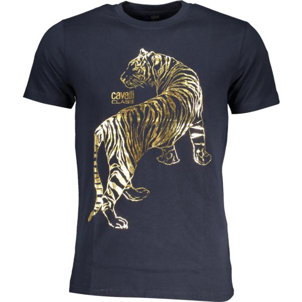 t-shirt Cavalli class blu con stampe