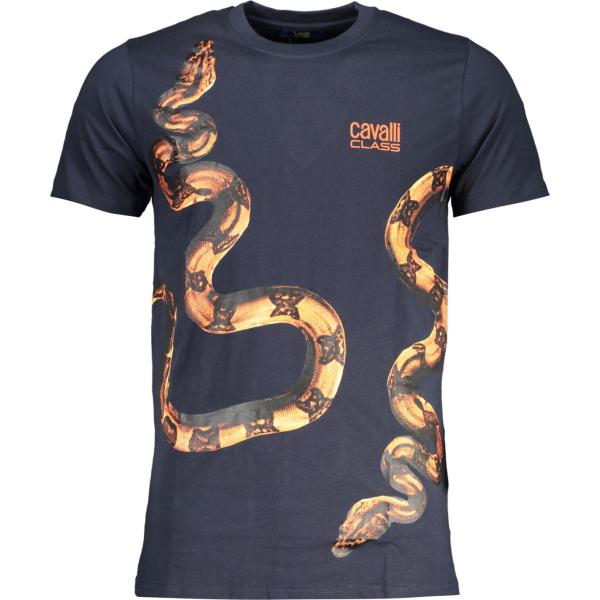 t-shirt Cavalli class blu con stampe