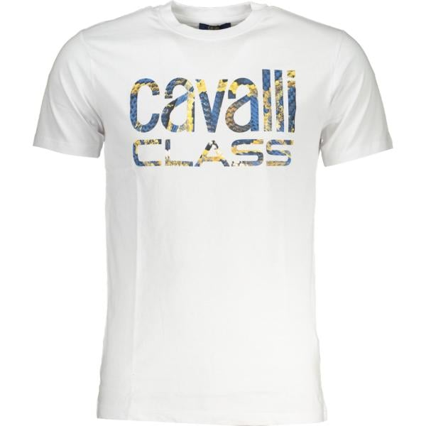 t-shirt Cavalli class bianco con stampe