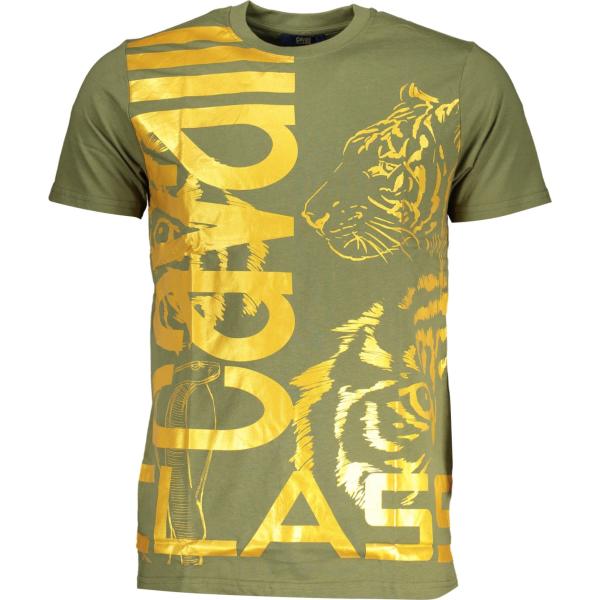 t-shirt Cavalli class verde con stampe