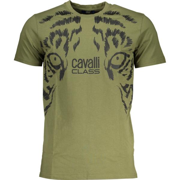 t-shirt Cavalli class verde con stampe