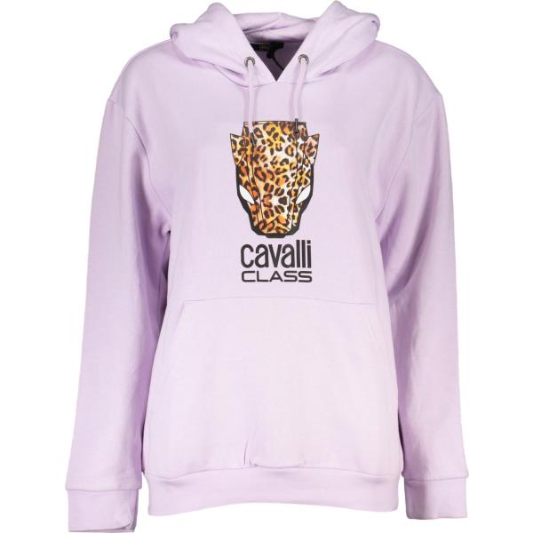 felpe con cappuccio Cavalli class rosa con stampe