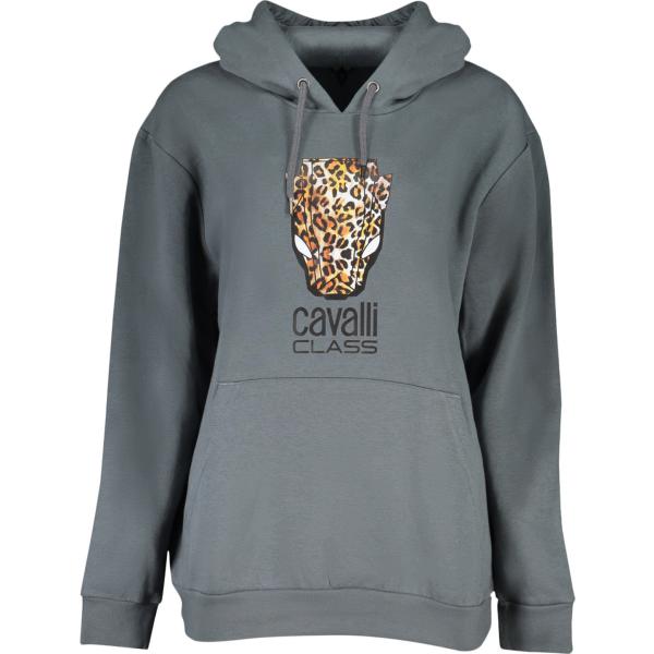felpe con cappuccio Cavalli class grigio con stampe
