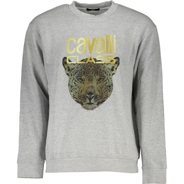 felpe Cavalli class grigio con stampe