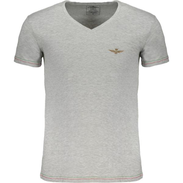t-shirt Aeronautica militare grigio con stampe
