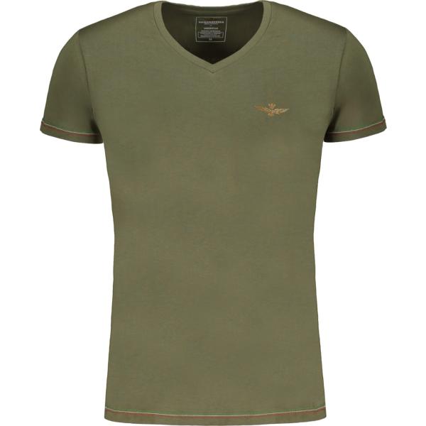 t-shirt Aeronautica militare verde con stampe