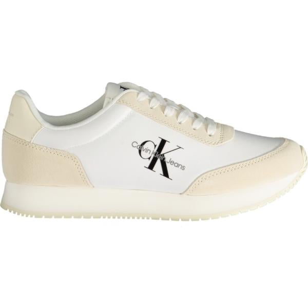 sneakers Calvin klein bianco con stampe