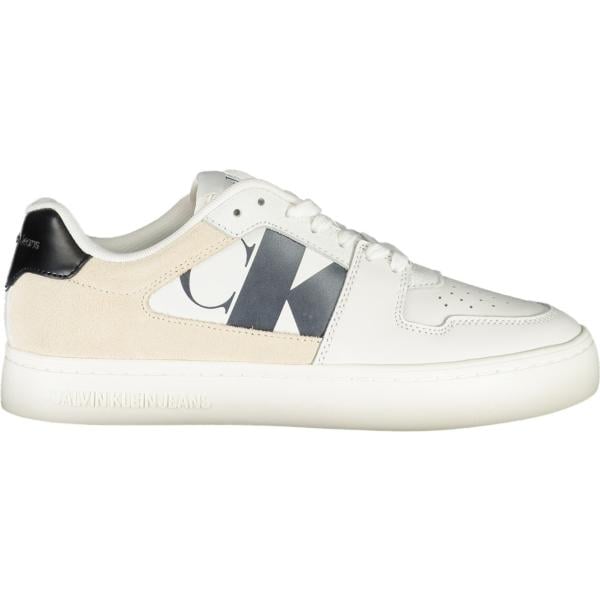 sneakers Calvin klein bianco con stampe
