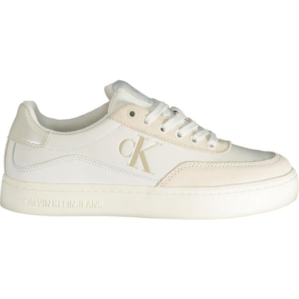 sneakers Calvin klein bianco con stampe
