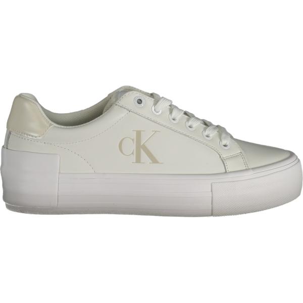 sneakers Calvin klein bianco con stampe