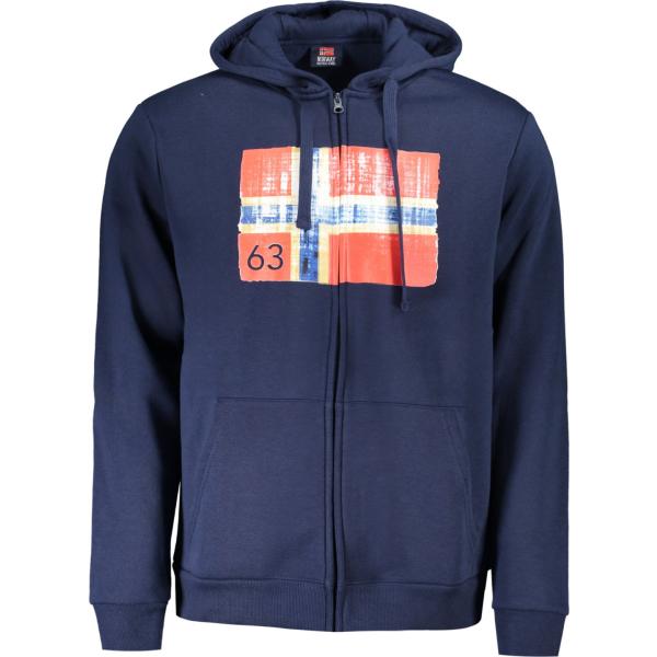 felpe con cappuccio Norway 1963 blu con stampe