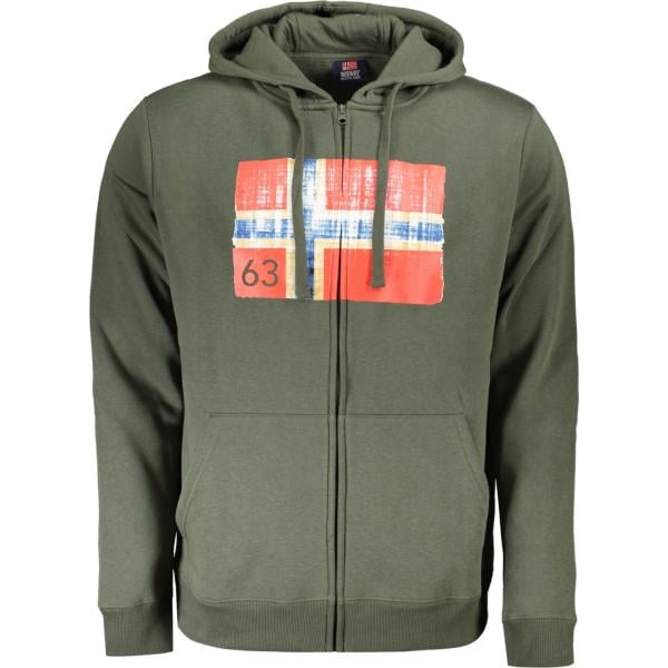 felpe con cappuccio Norway 1963 verde con stampe