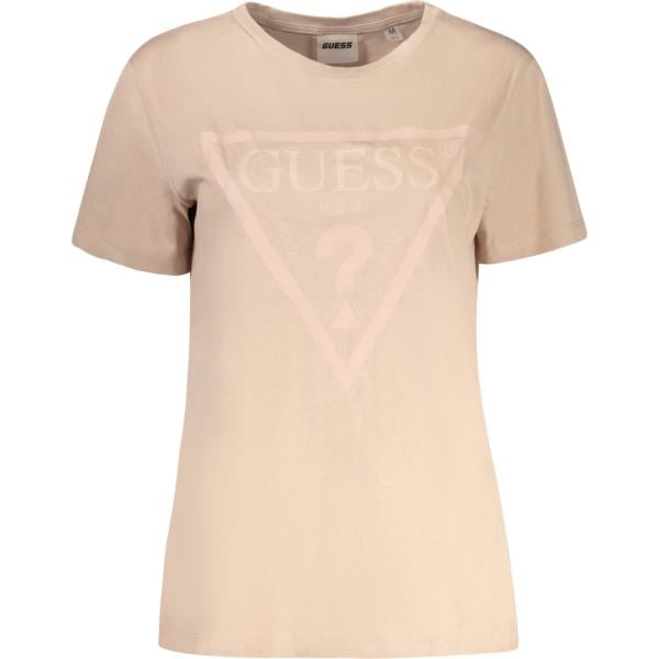 t-shirt Guess jeans marrone con stampe