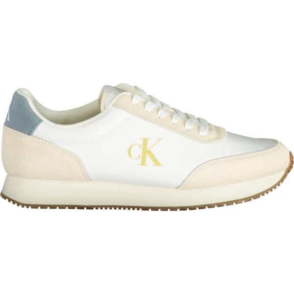 sneakers Calvin klein bianco con stampe