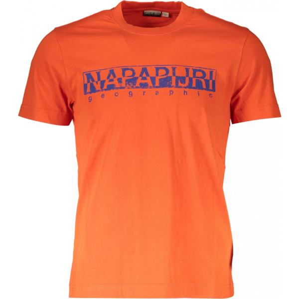 t-shirt Napapijri arancione con stampe