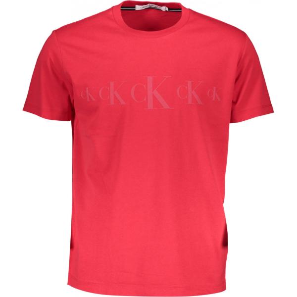 t-shirt Calvin klein rosso con stampe