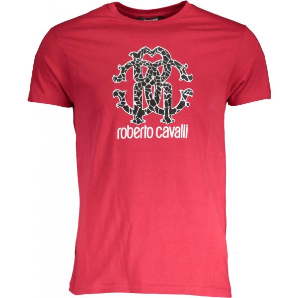 t-shirt Roberto cavalli rosso con stampe