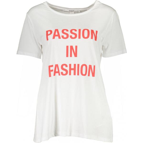 t-shirt Guess jeans bianco con stampe