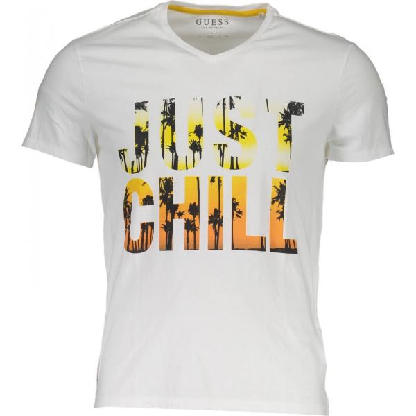 t-shirt Guess Jeans bianco con stampe