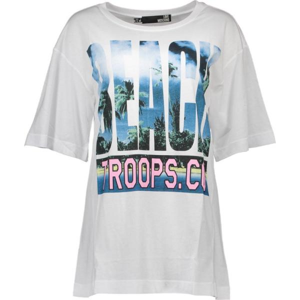 t-shirt Love Moschino bianco con stampe