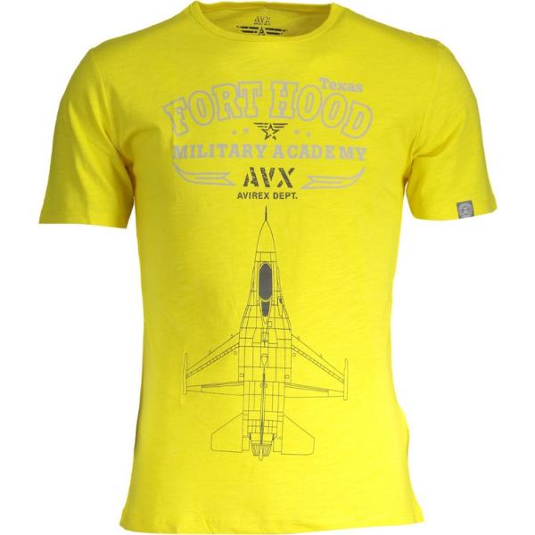 t-shirt Avx Avirex Dept giallo con stampe